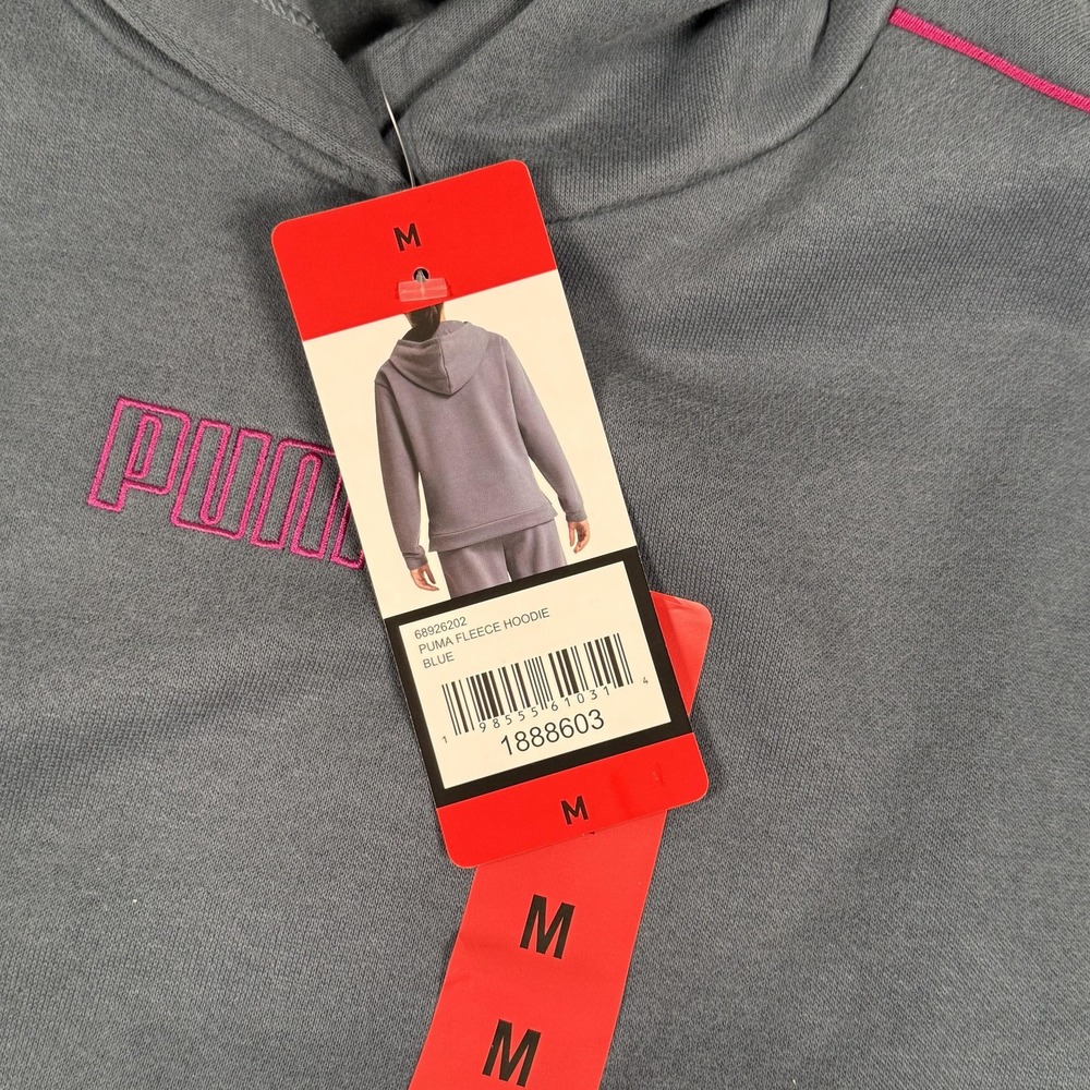 Puma Fleece Hoodie Medium Pullover Sweatshirt Kangaroo Pocket Athleisure Winter - Picture 3 of 11